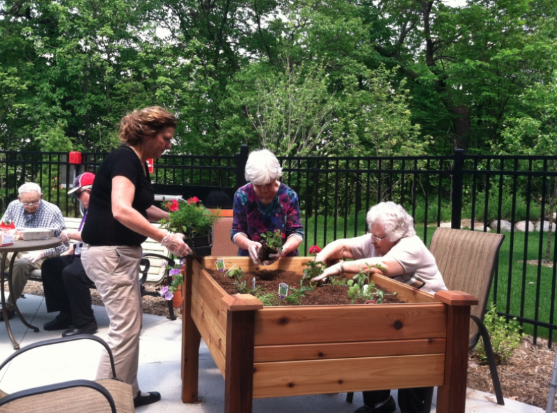 Gardening at Kingsley Shores Senior Living Community